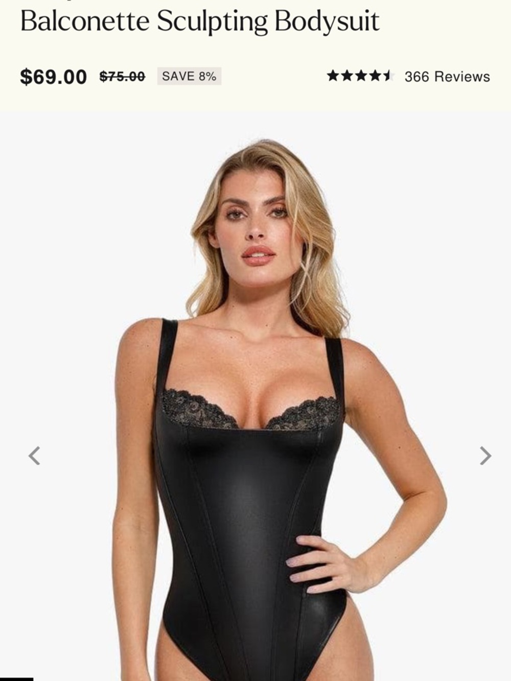 Balconette Sculpting Bodysuit — Black